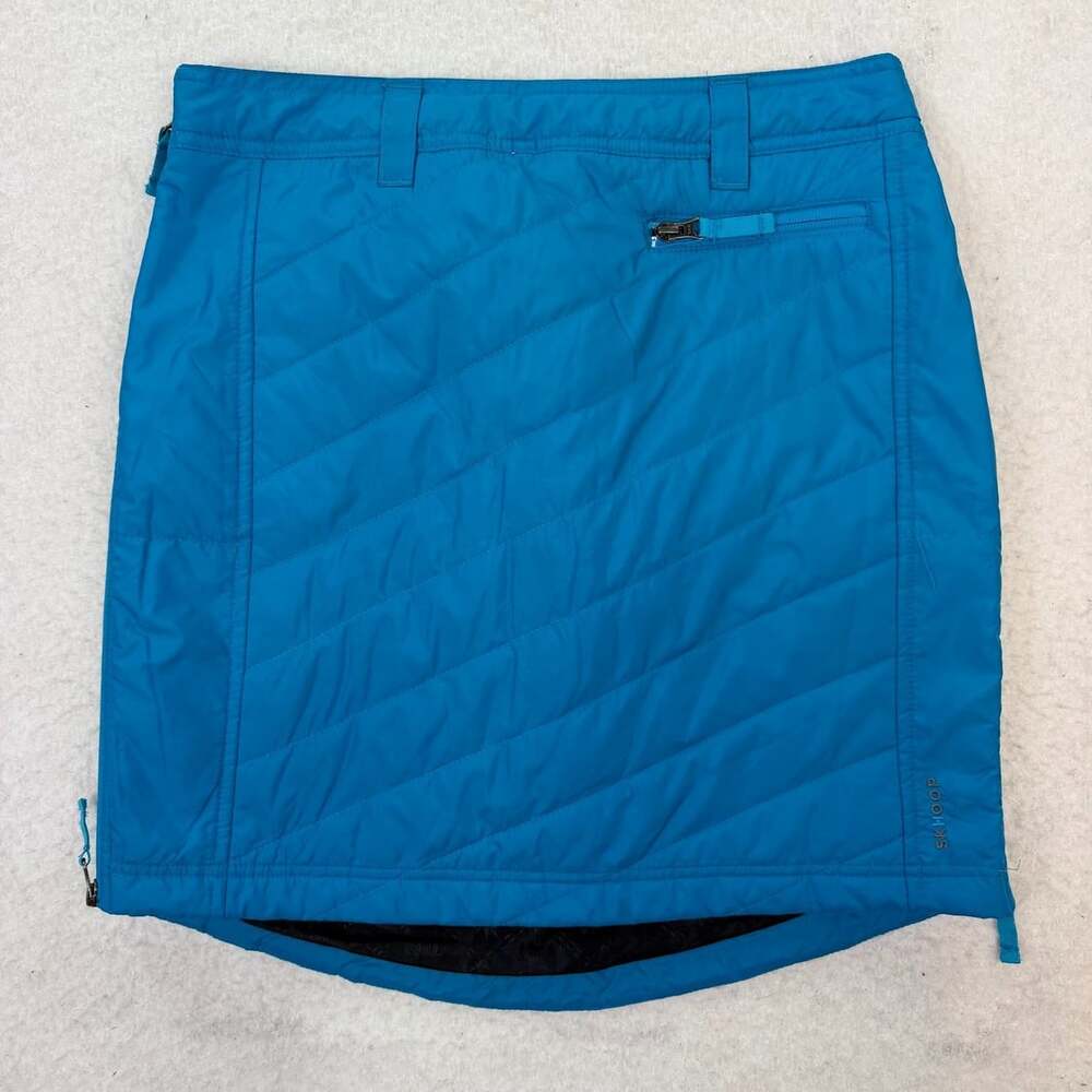 SKHOOP Blue Quilted Skirt Full Zip Ski Snow Hiking Winter Gorpcore Size Medium